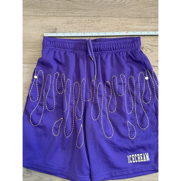 Ice Cream Pineapple Shorts Prism Violet BBC Drawstring Pockets Men’s M - Picture 9 of 15
